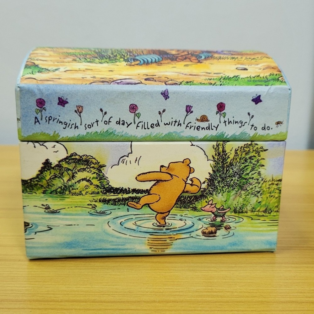 Disney Rare Classic Pooh Cardboard Winnie the Pooh Cardboard Jewelry Chest Box